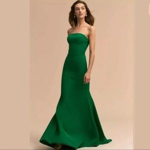 BHLDN Tess Green strapless dress